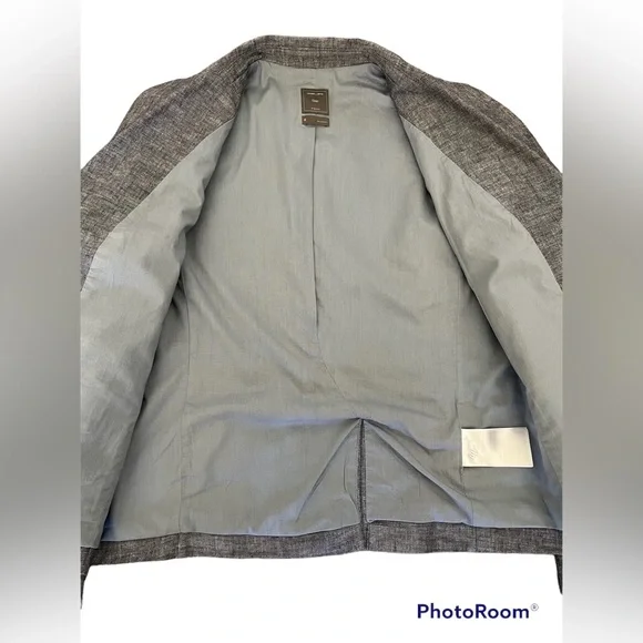 Gap Denim Linen-Cotton Blazer. Size: 4 Color : Denim blue - Picture 8 of 10